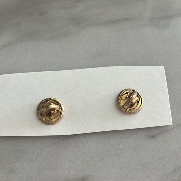 Vintage gold tone peace tie clips - Picture 2 of 2